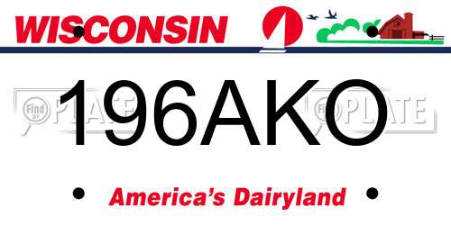 196AKO Wisconsin License Plate