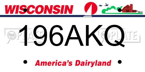 196AKQ Wisconsin License Plate