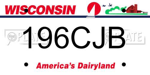 196CJB Wisconsin License Plate