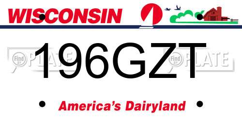 196GZT Wisconsin License Plate