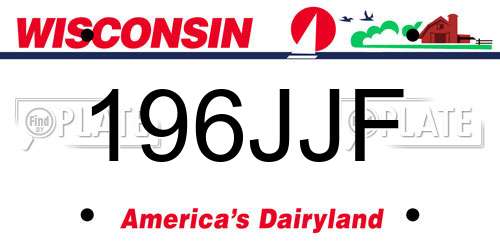 196JJF Wisconsin License Plate