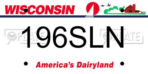 196SLN Wisconsin License Plate