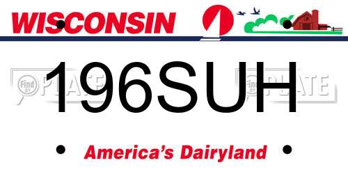 196SUH Wisconsin License Plate