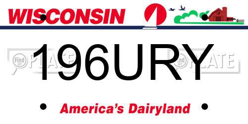 196URY Wisconsin License Plate