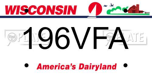 196VFA Wisconsin License Plate