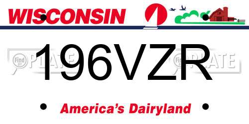 196VZR Wisconsin License Plate