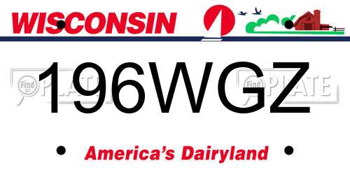 196WGZ Wisconsin License Plate