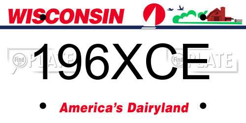 196XCE Wisconsin License Plate