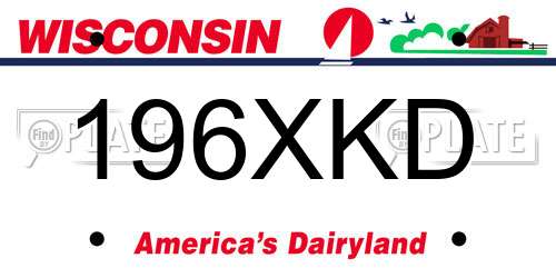 196XKD Wisconsin License Plate