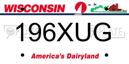 196XUG Wisconsin License Plate