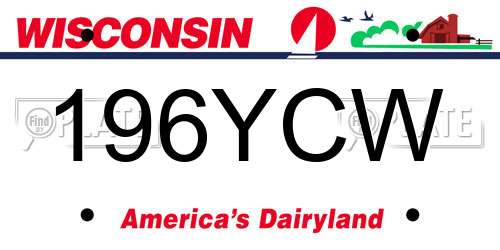 196YCW Wisconsin License Plate