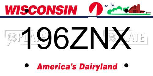 196ZNX Wisconsin License Plate