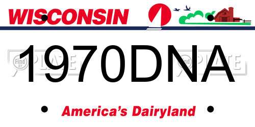 1970DNA Wisconsin License Plate