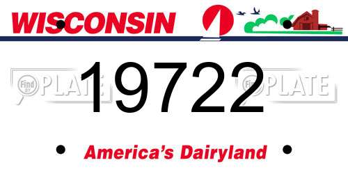 19722 Wisconsin License Plate
