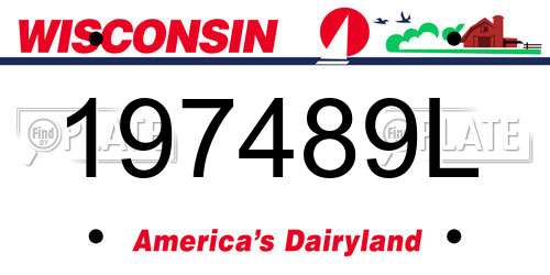 197489L Wisconsin License Plate