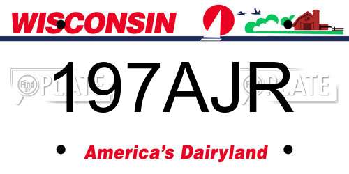 197AJR Wisconsin License Plate
