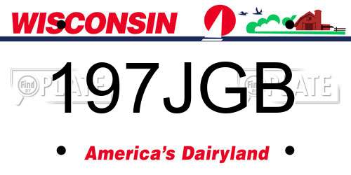 197JGB Wisconsin License Plate