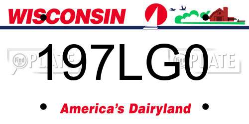 197LG0 Wisconsin License Plate