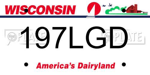 197LGD Wisconsin License Plate