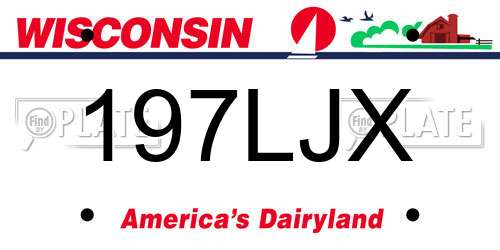 197LJX Wisconsin License Plate
