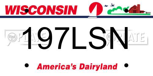 197LSN Wisconsin License Plate