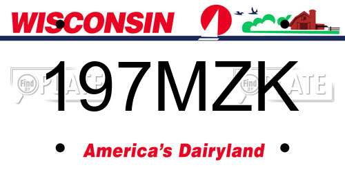 197MZK Wisconsin License Plate