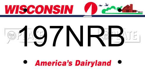197NRB Wisconsin License Plate