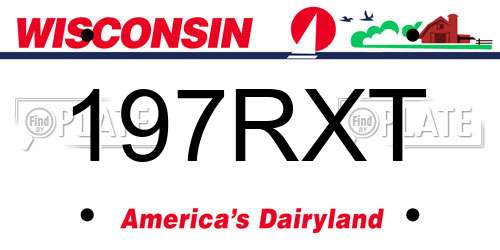197RXT Wisconsin License Plate