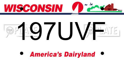 197UVF Wisconsin License Plate