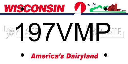 197VMP Wisconsin License Plate