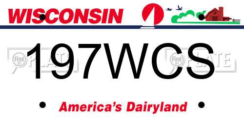 197WCS Wisconsin License Plate