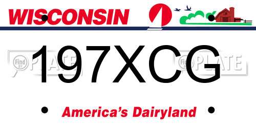 197XCG Wisconsin License Plate