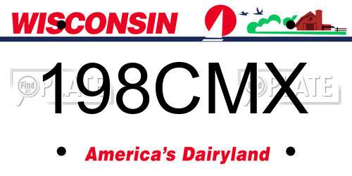 198CMX Wisconsin License Plate