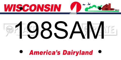 198SAM Wisconsin License Plate