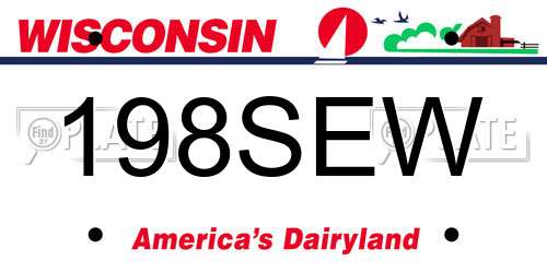 198SEW Wisconsin License Plate