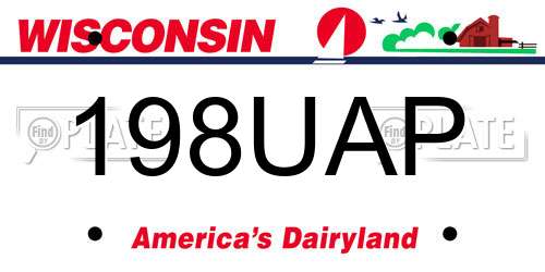198UAP Wisconsin License Plate