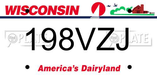 198VZJ Wisconsin License Plate