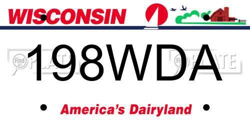 198WDA Wisconsin License Plate