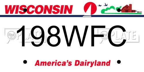198WFC Wisconsin License Plate