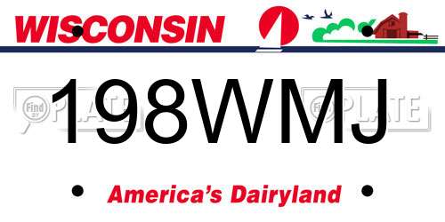 198WMJ Wisconsin License Plate