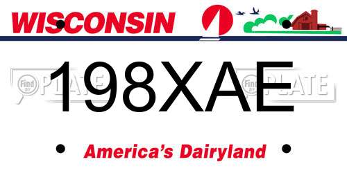 198XAE Wisconsin License Plate