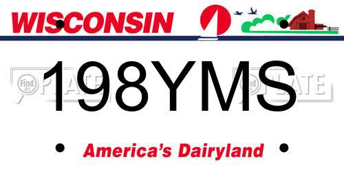 198YMS Wisconsin License Plate