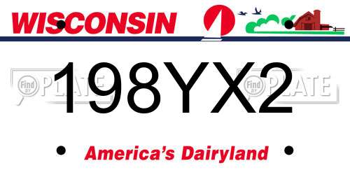 198YX2 Wisconsin License Plate