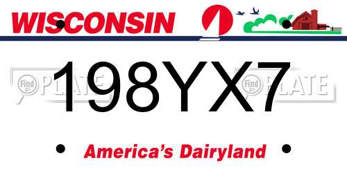 198YX7 Wisconsin License Plate