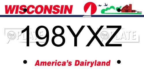 198YXZ Wisconsin License Plate