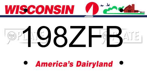 198ZFB Wisconsin License Plate
