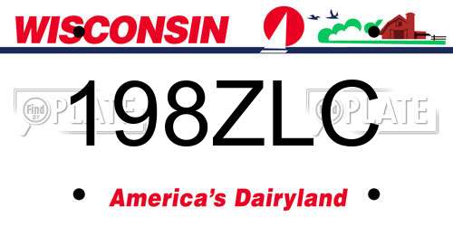 198ZLC Wisconsin License Plate