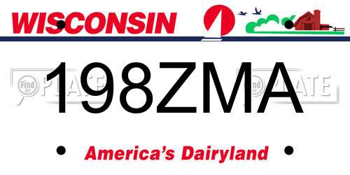 198ZMA Wisconsin License Plate