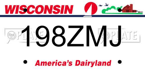 198ZMJ Wisconsin License Plate