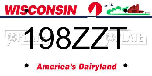 198ZZT Wisconsin License Plate